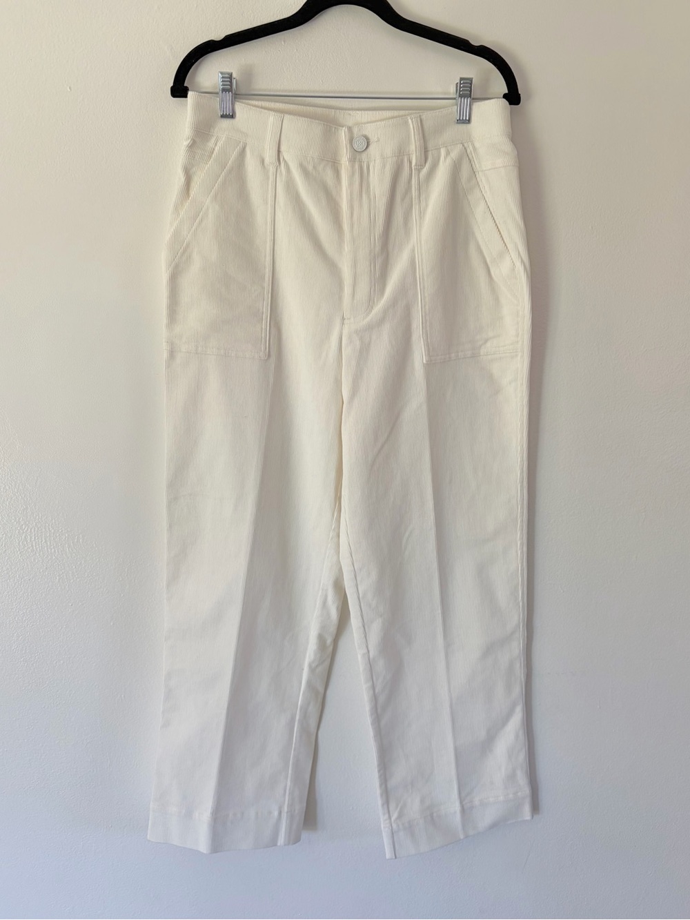 G/FORE Off-White Stretch Corduroy Utility Patch Pocket Straight Leg Trouser Pant